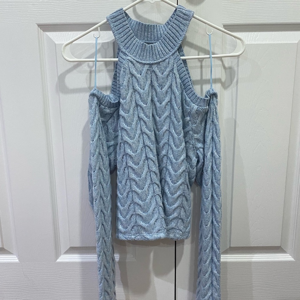 Zara shoulder cut out knit sweater